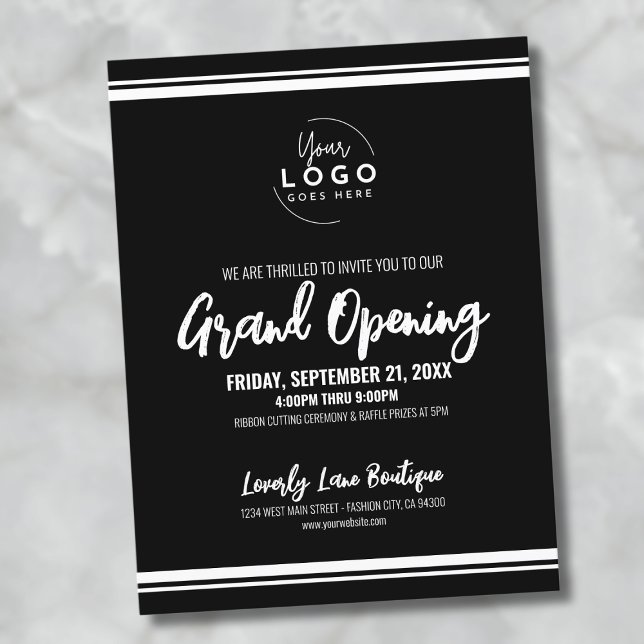 Postal Apertura general del logotipo comercial (Logo Business Grand Opening Postcard)