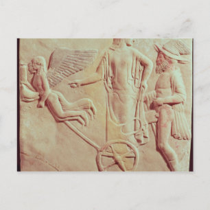 Postal Aphrodite and Hermes riding on a chariot