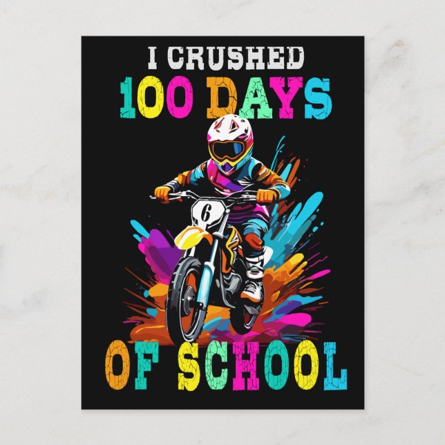 Postal Aplasté 100 días del colegio Motocross (Anverso)