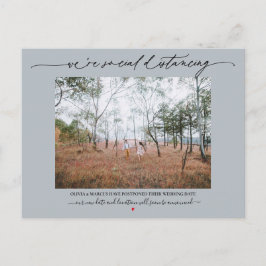 Postal Aplazamiento de Boda de distanciamiento social azu