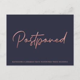 Postal Aplazamiento del Boda de Relieve metalizado dorado