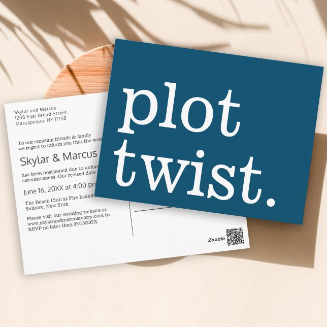 Postal Aplazamiento moderno y simple del Boda casual (Subido por el creador)