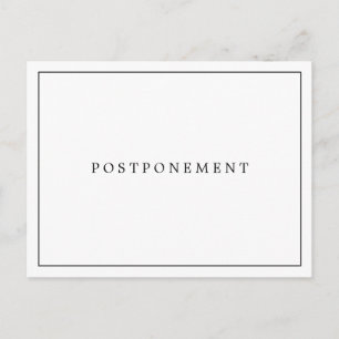Postal Aplazamiento simple de los Bodas blancos y negros