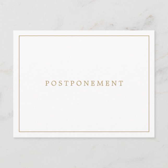 Postal Aplazamiento simple del Boda del Monograma de Oro  (Anverso)
