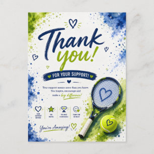 Postal Aplicación de Apoyo al Tenis Agradecimiento