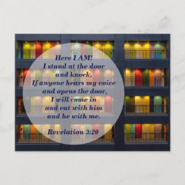 Postal Apocalipsis 3:20 en la puerta y en la puerta