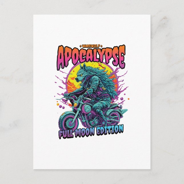 Postal Apocalipsis de hombre lobo (Anverso)