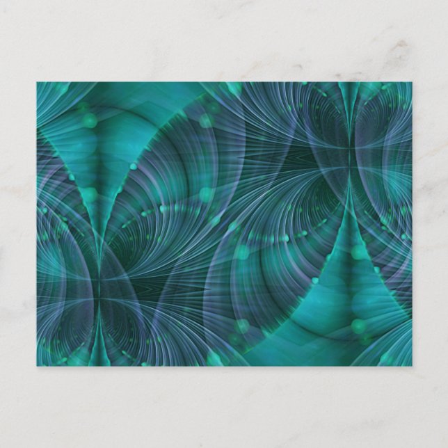 Postal Apófisis Arte Fractal I - azul (Anverso)