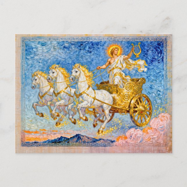 Postal Apollo in Sun Chariot Holding a Golden Harp (Anverso)