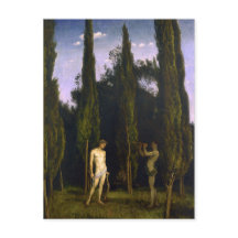 Apolo y Marsyas por Hans Thoma Postcard