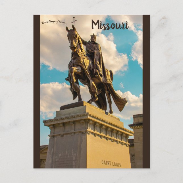 Postal Apoteosis de la estatua de San Luis en San Luis Mi (Anverso)