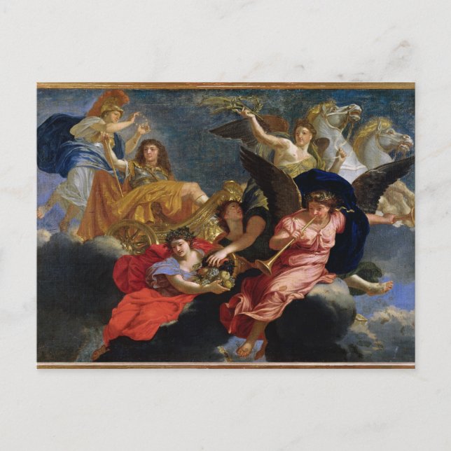 Postal Apoteosis del Rey Luis XIV de Francia (Anverso)