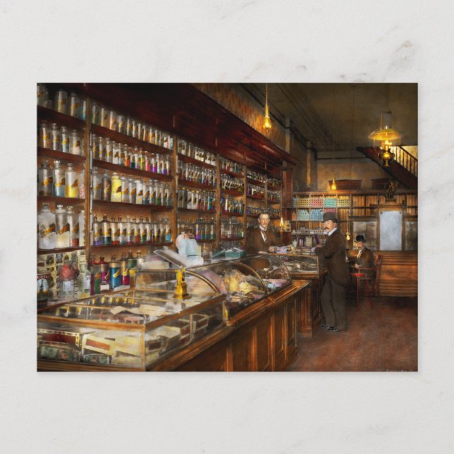 Postal Apothecary - Una visita a la química 1913 (Anverso)