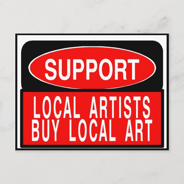 Postal Apoya a los artistas locales, compre el arte local (Anverso)