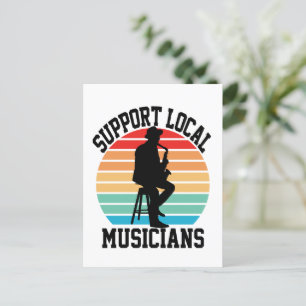 Postal Apoya a los Músicos Locales Para Amantes de la Mús