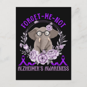Postal Apoya la Conciencia del Alzheimer Elefante Lindo