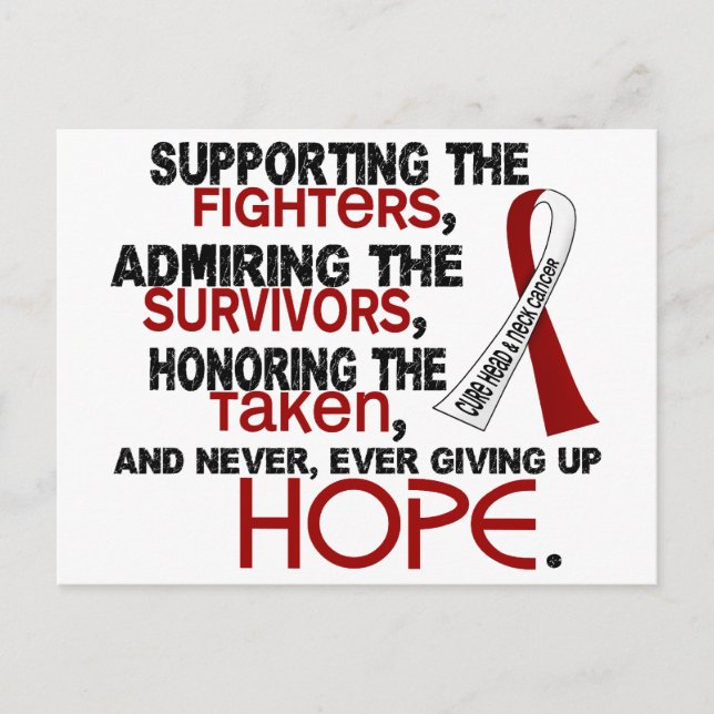 Postal Apoyando la admiración hacia el cáncer de cuello d (Anverso)