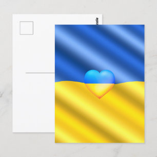 Postal Apoyar a Ucrania Postcard Bandera Ucraniana - Libe