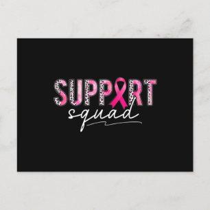 Postal Apoyar el Cáncer de Mama Squad Pink Leopard Ribbon