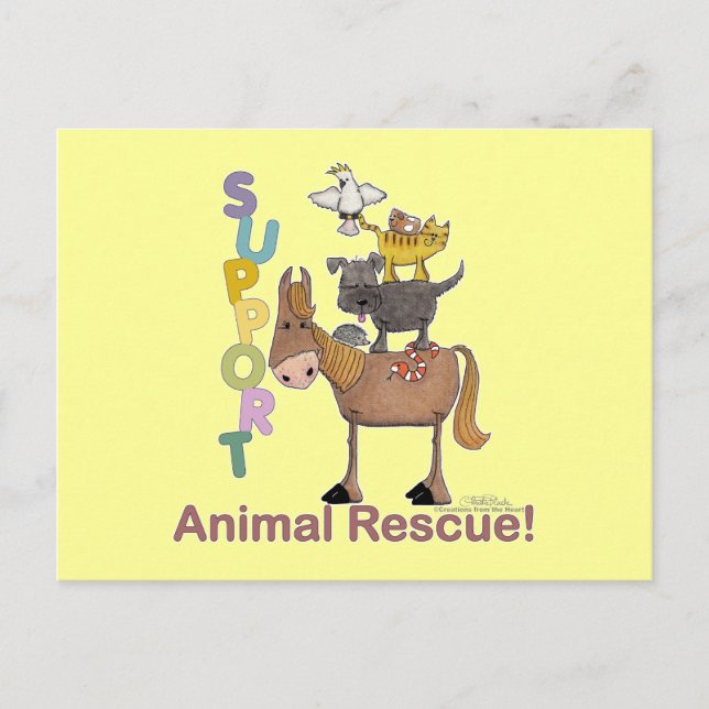 Postal Apoyar el rescate de animales (Anverso)