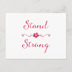 Postal Apoyar fuerte fuerza Inspiradora cita rosa