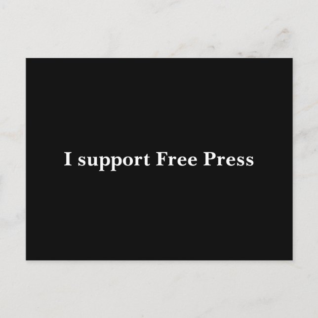Postal Apoyar la prensa libre (Anverso)