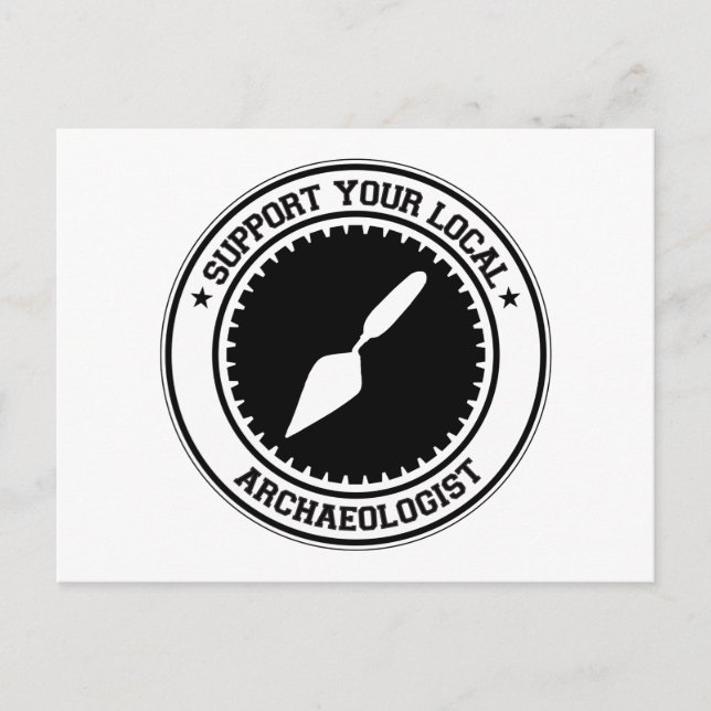 Postal Apoye a su arqueólogo local (Anverso)