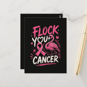 Postal Apoyo a la guerrera del cáncer de seno Flamingo Ro