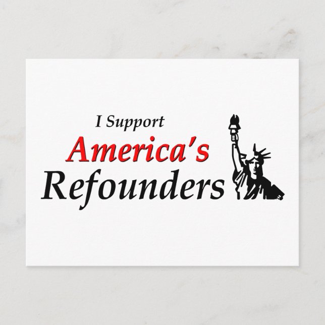 Postal Apoyo a los refundadores de Estados Unidos (Anverso)