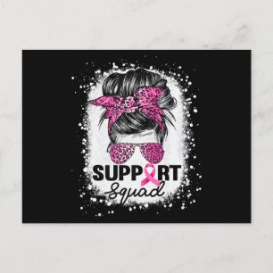 Postal Apoyo a Squad Messy Bun Pink Breaking Cancer Aware