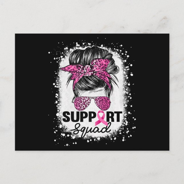 Postal Apoyo a Squad Messy Bun Pink Breaking Cancer Aware (Anverso)