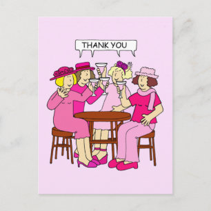 Postal Apoyo al cáncer de mama Gracias damas de rosa
