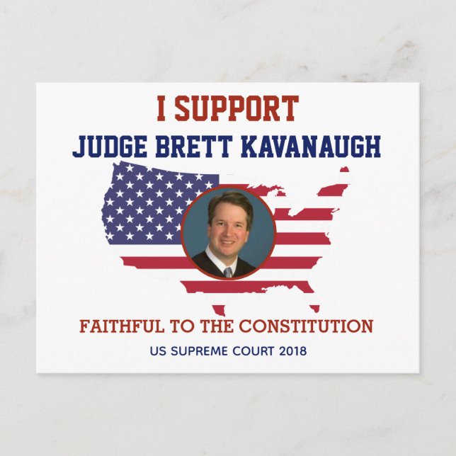 Postal Apoyo al Juez Brett Kavanaugh Bandera Americana (Anverso)