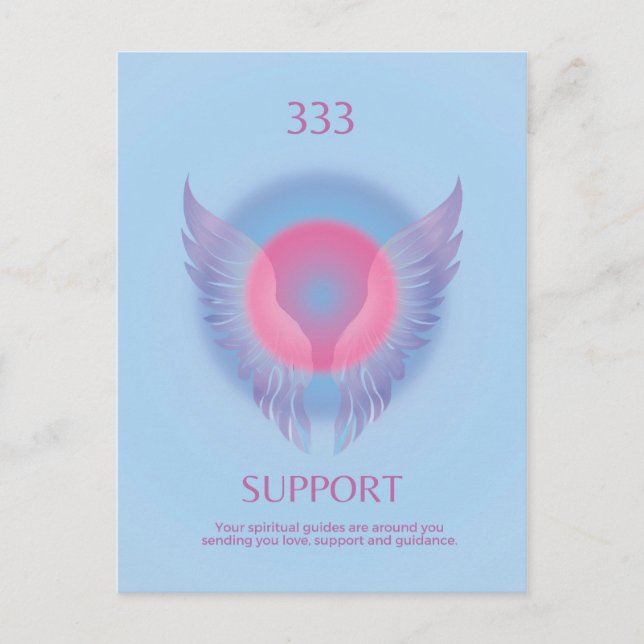 Postal Apoyo de Angel Number Aura 333 (Anverso)