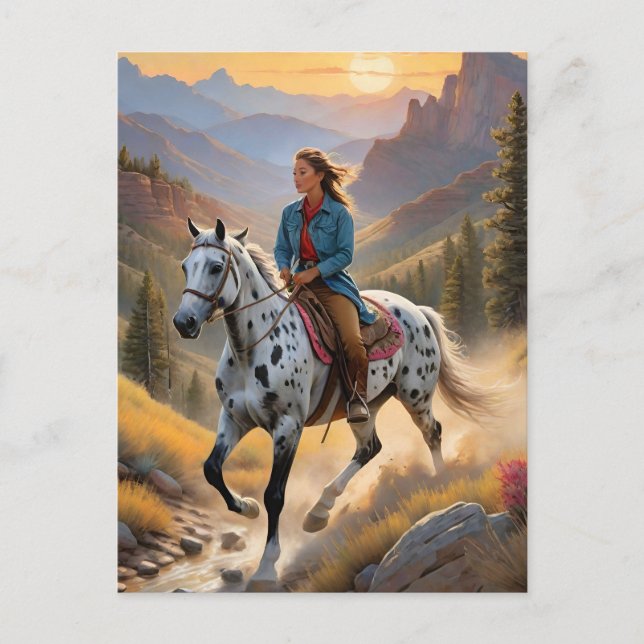 Postal Appaloosa Hípica Watercolor Leopardo (Anverso)