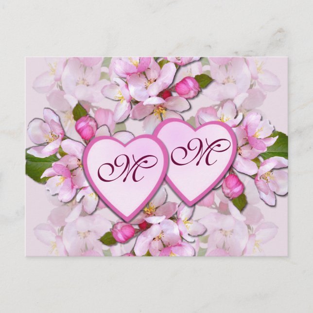 Postal APPLE BLOSSOM & HEARTS ~ Postcard (Anverso)