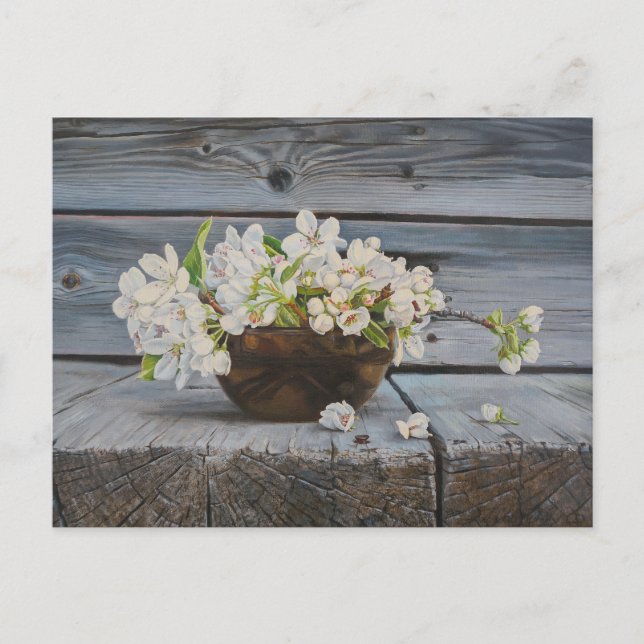 Postal Apple Blossom Still Life – Original Fine Art Print (Anverso)
