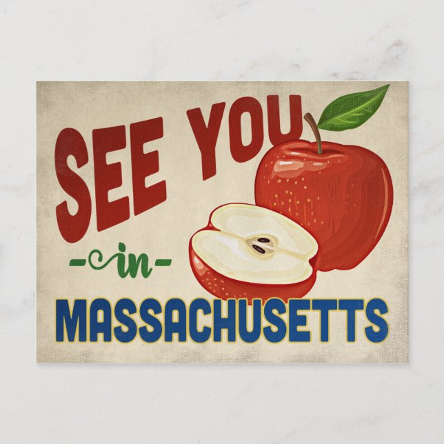 Postal Apple de Massachusetts - Viajes de época (Anverso)