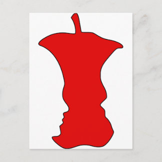 Postal Apple Face Ilusión Óptica