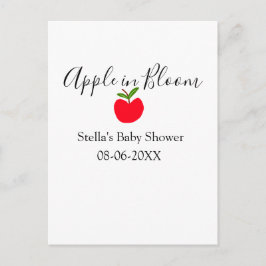 Postal Apple in bloom baby shower red apple name date