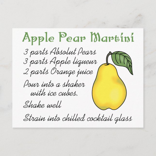 Postal Apple Pear Martini (Anverso)