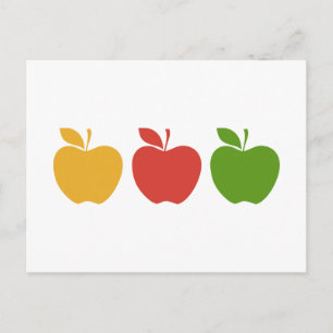 Postal Apple verde rojo amarillo