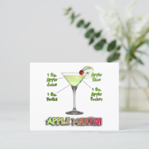 Postal Appletini aka Apple Martini Cocktail Recipe Art