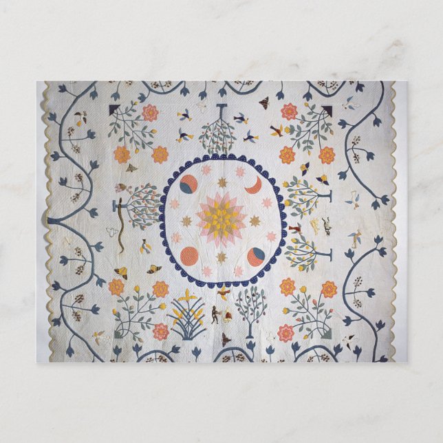 Postal Applique el edredón con Sun, esté en la luna, las (Anverso)