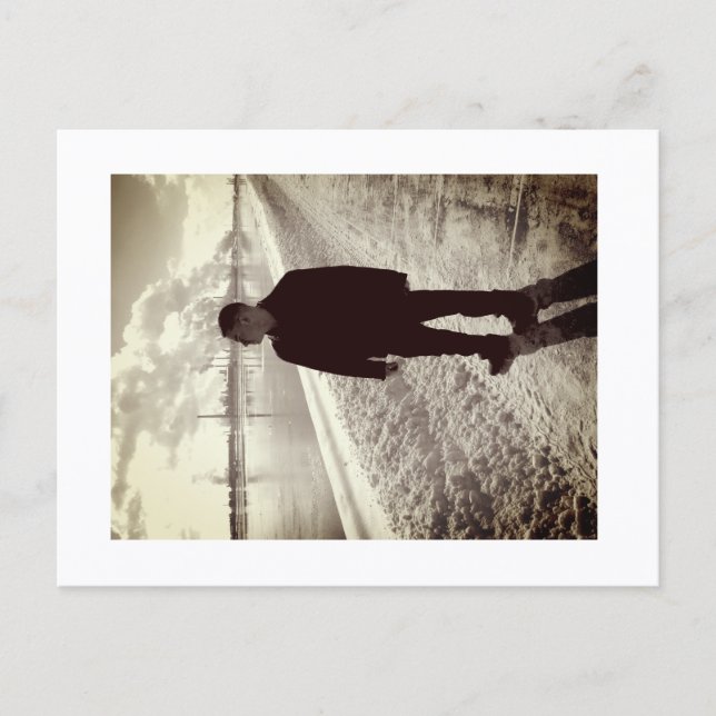 Postal Approachable Wolf Post Card Print (Anverso)