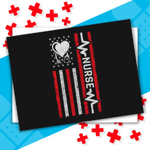 Postal Apreciación de enfermera de corazón de héroe estad