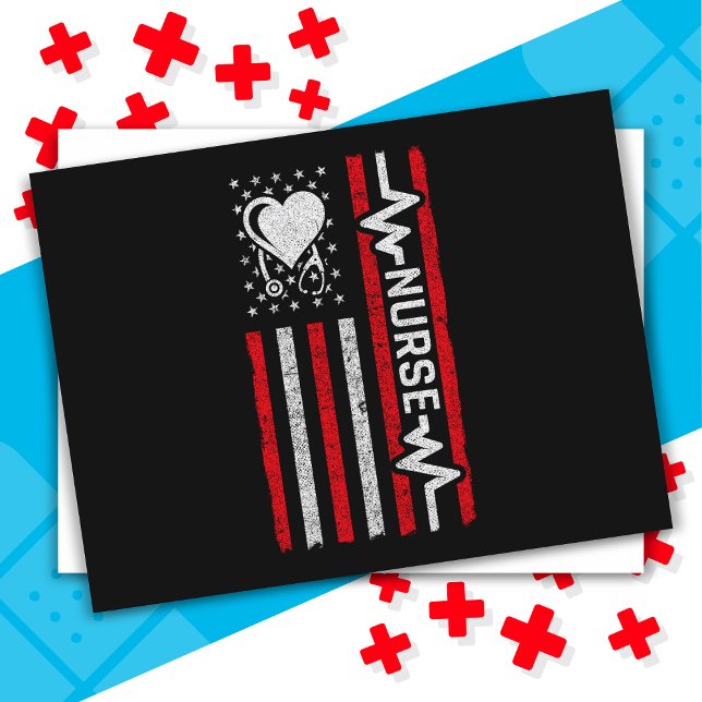 Postal Apreciación de enfermera de corazón de héroe estad (Subido por el creador)