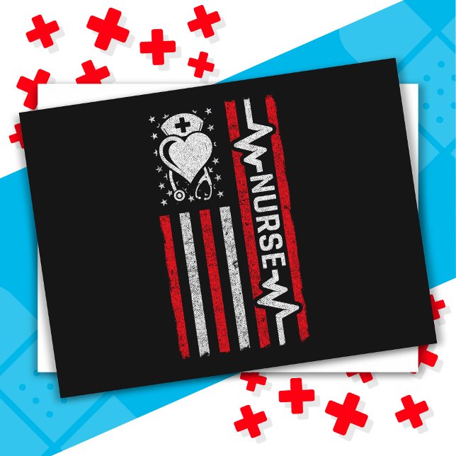 Postal Apreciación de enfermera Hero Heart Life Bandera A (Subido por el creador)