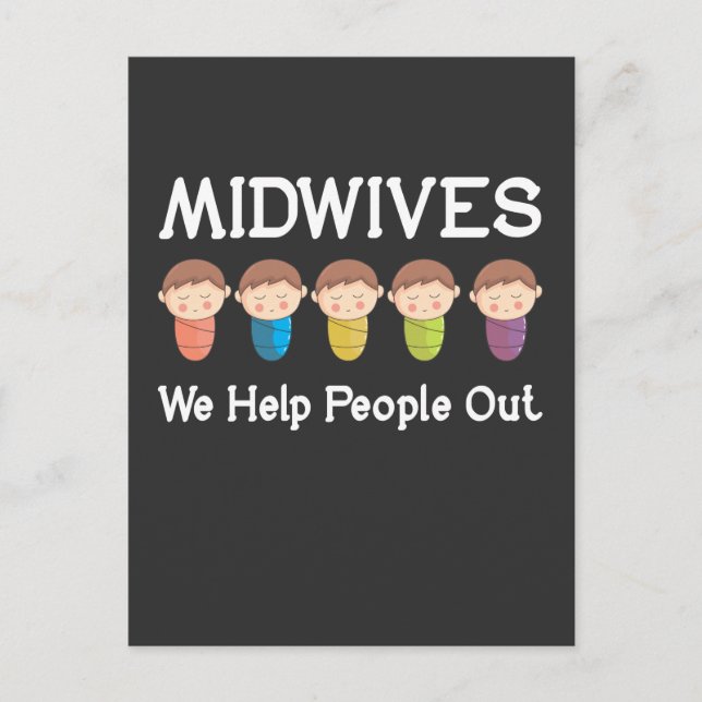 Postal Apreciación de las parteras Cute Doula Partera Beb (Anverso)