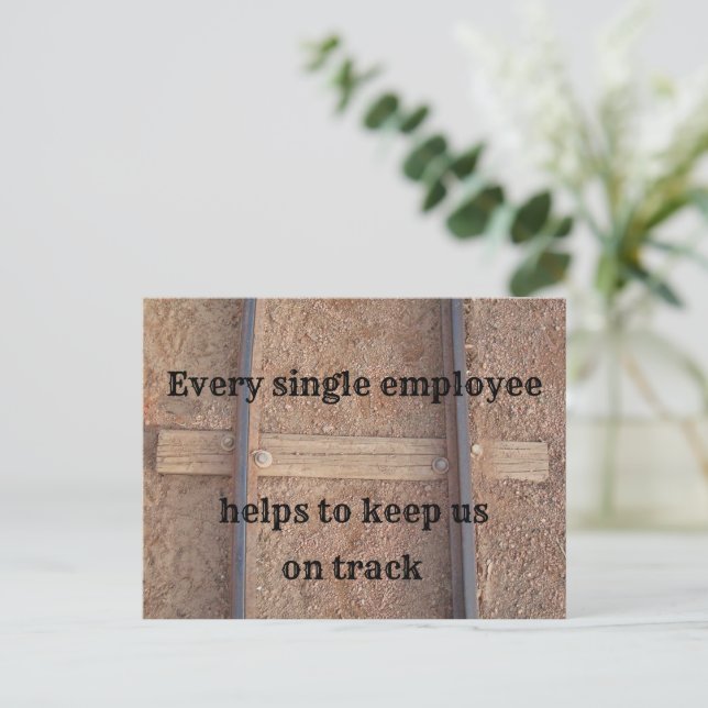 Postal Apreciación de los empleados Gracias Ferrocarril E (Anverso de pie)